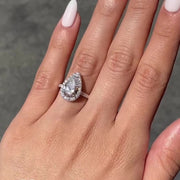 Promise Ring Gift for Her with Pear Moissanite